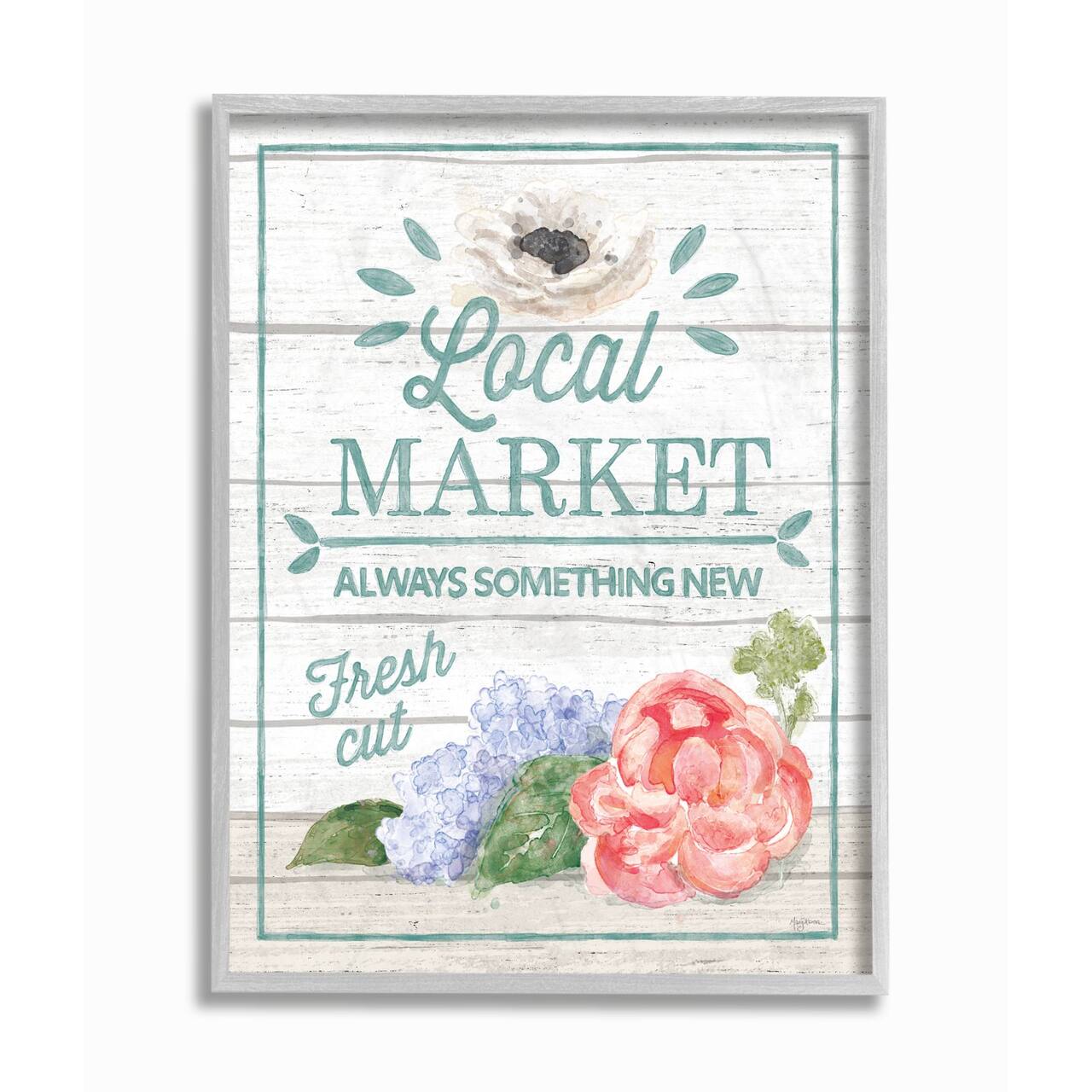 Stupell Industries Local Market Gray Framed Wall Art